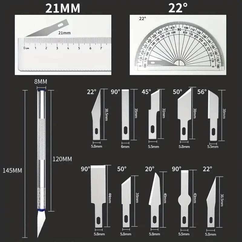 13-Piece Precision Carving Knife Set for Paper, Crafts & Repair