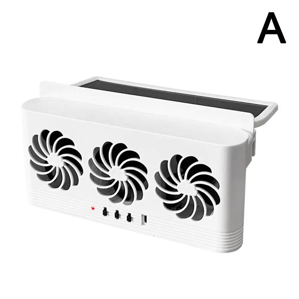 Solar Powered Car Window Exhaust Fan, 3 Air Outlets