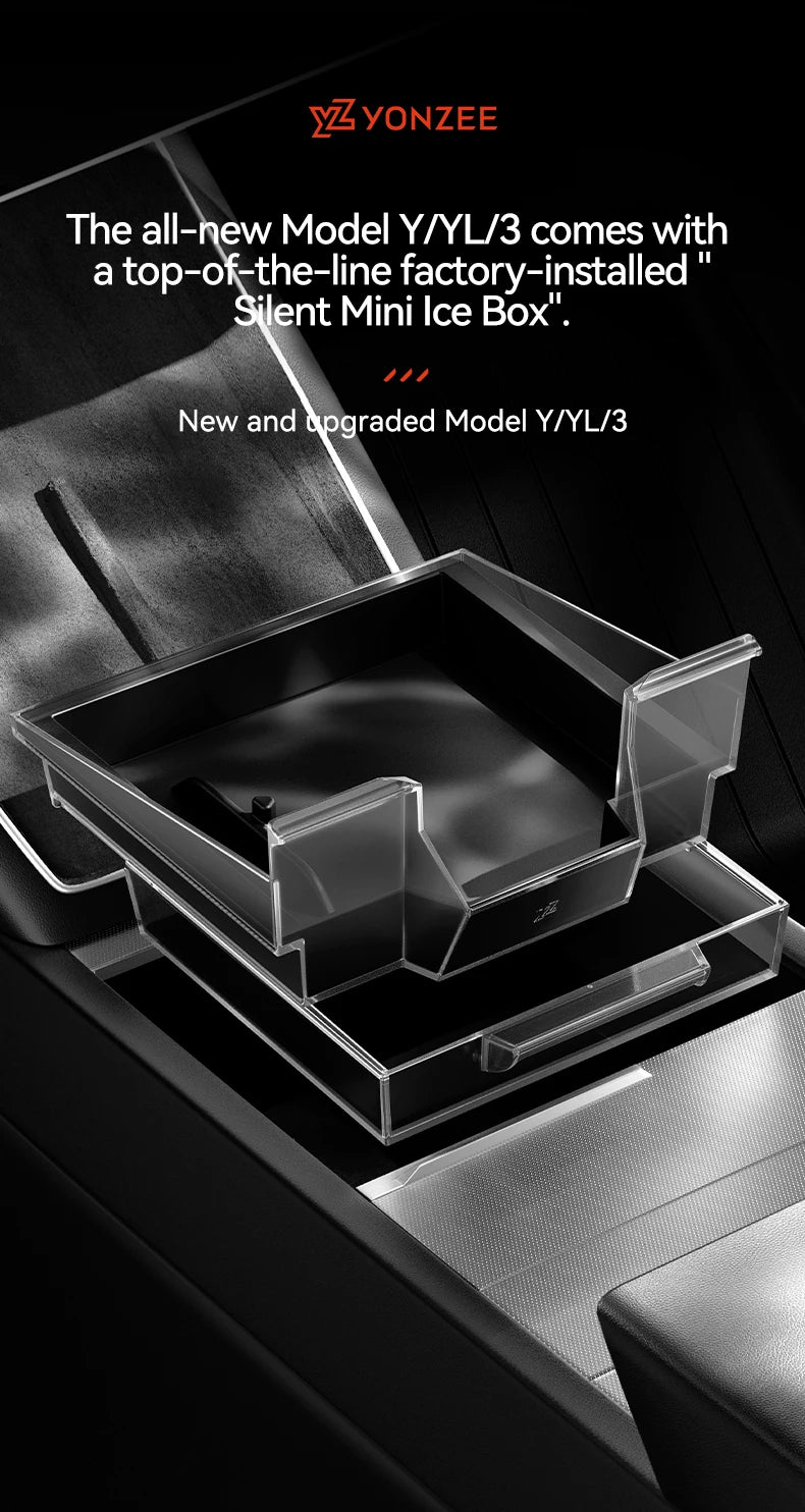 Double-Layer Armrest Storage Box for Tesla Model Y and Model 3