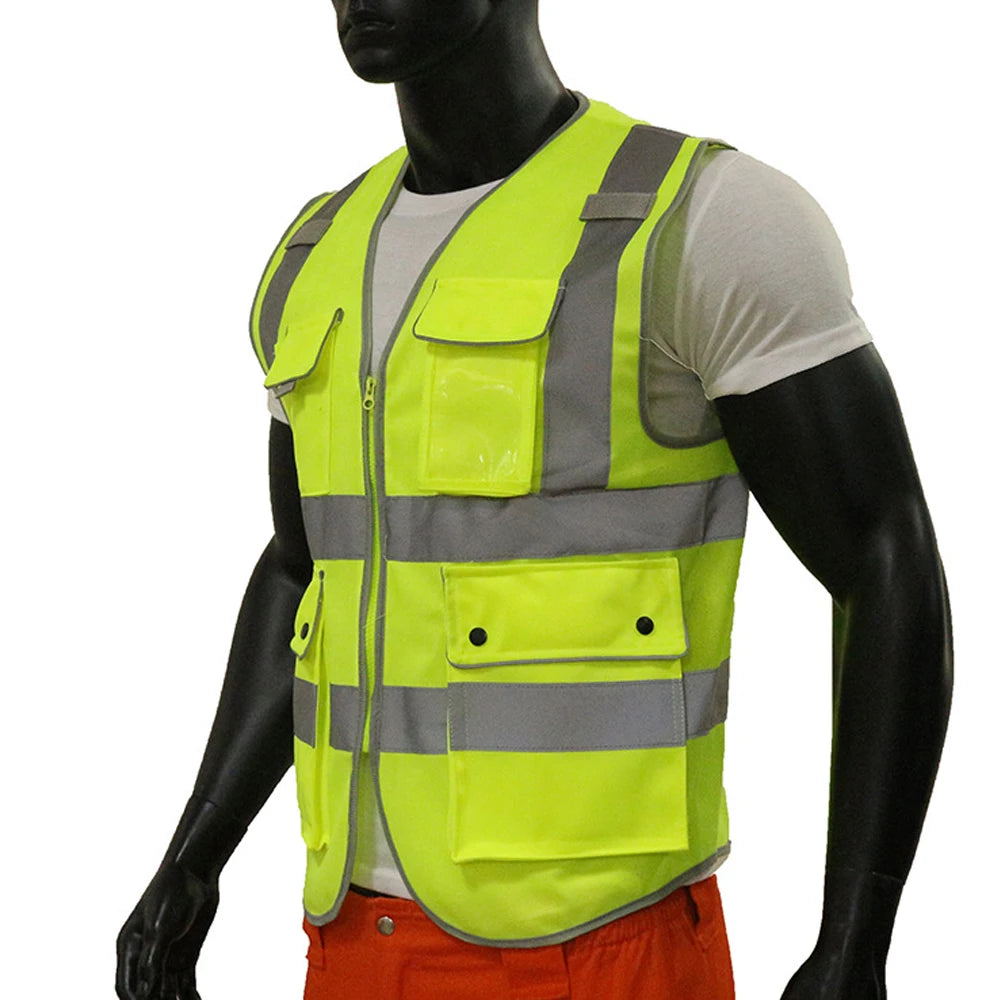 Safety Vest for Construction Site Security Protection Custom Logo Text High Visibility Working Vest Hi Vis Work Wear