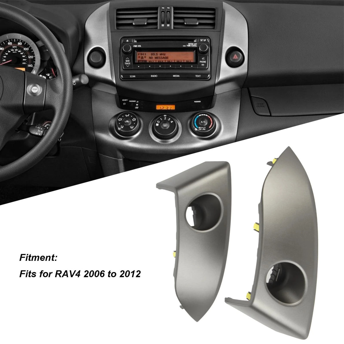 Center Dash Air Vent Radio Bezel Trim 55412 42060 B1 Dashboard Instrument Cluster Panel for RAV4 2006 to 2012