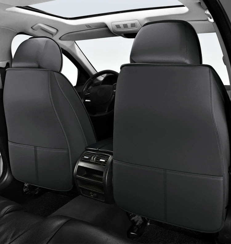 5-Seat Synthetic Leather Car Seat Cover Set with Lumbar Support