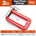 4 Inch Deep Reach C-Clamp Set, Heavy Duty Steel for Woodworking and Welding