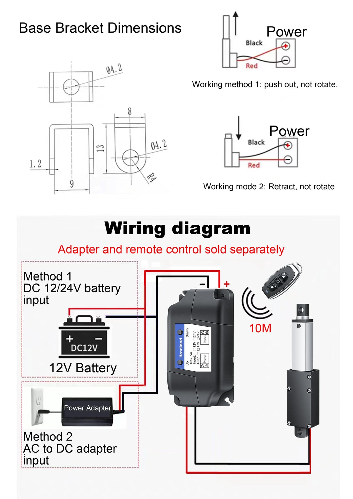 Mini Telescopic Linear Actuator, 6V to 24V, 10 to 200mm Stroke - view 9