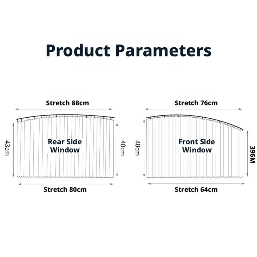 Car Side Window Pleated Sun Shades with Slide Track