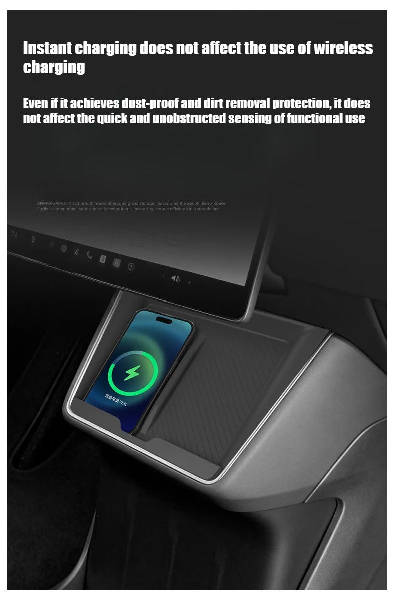 Non-Slip Wireless Charging Pad Mat for Tesla Model Y (2025-2026)