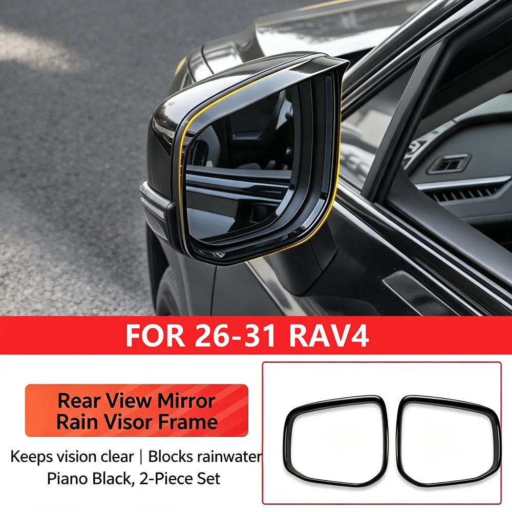 Side Mirror Rain Guard Visor for Toyota RAV4 2026-2028, Black