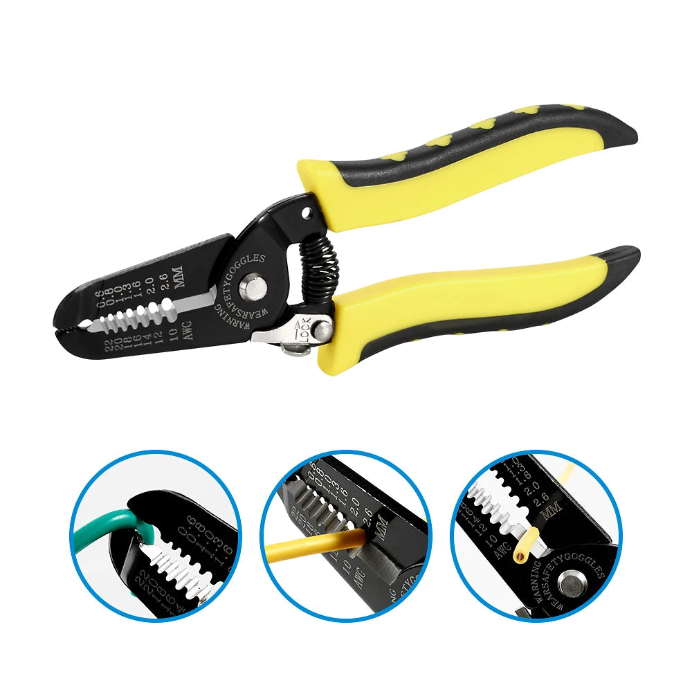Wire Stripper Cutter Crimper 10-26AWG Crimping Tool Multifunctional Crimping Pliers Terminals Electrical Clamp Mini Tools