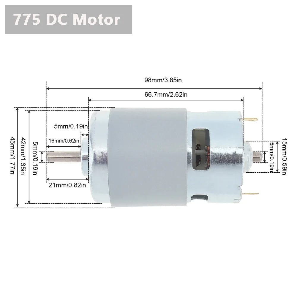 High-Speed 775/795/895 DC Motor - 12V/24V, 3000-12000 RPM - image 2