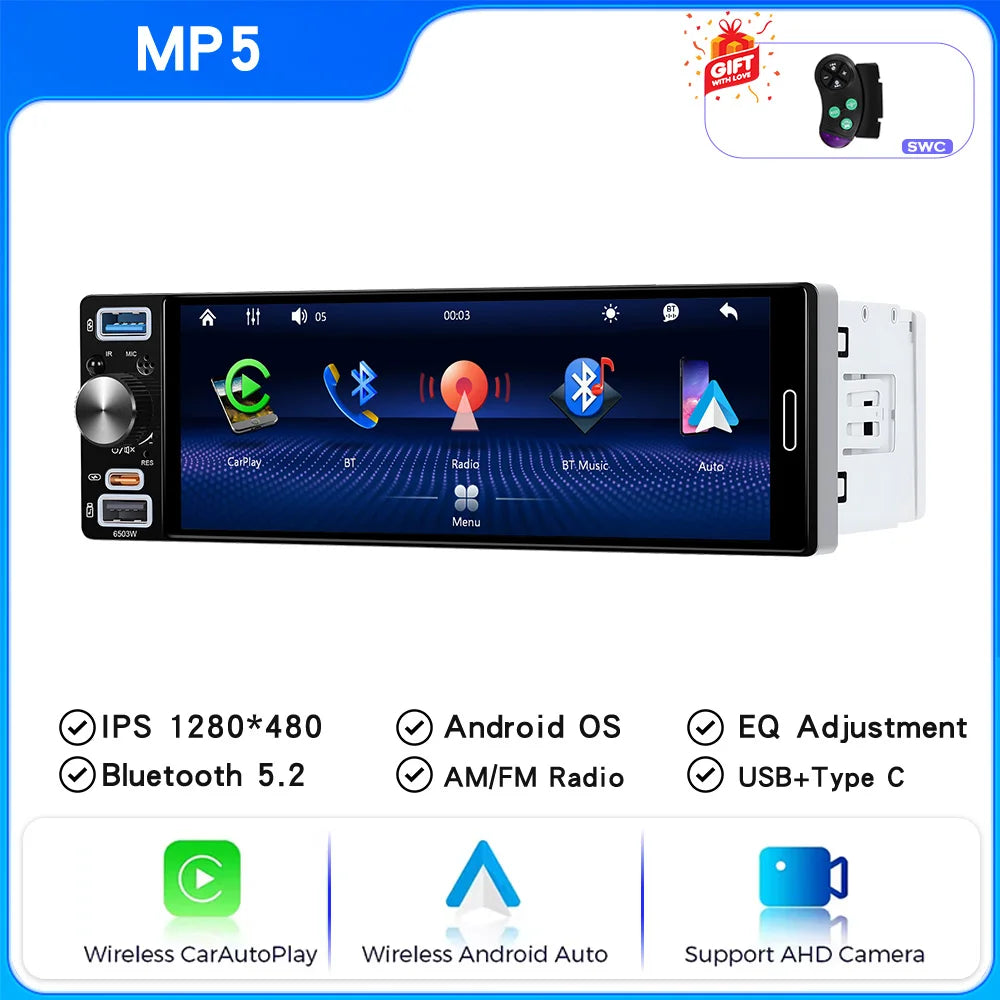 6.5-Inch Bluetooth Car Stereo with CarPlay & Android Auto - image 7