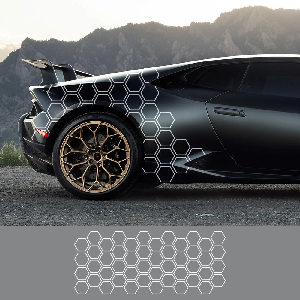 Honeycomb Car Vinyl Decal - Universal Fit, Removable, Waterproof - image 2