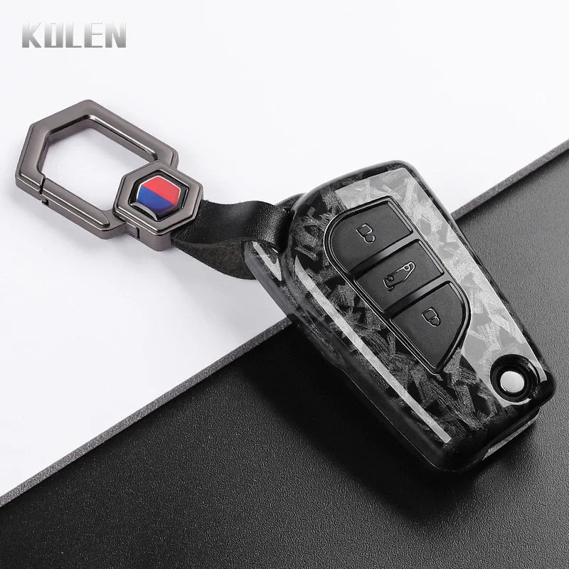 Carbon Fiber Style Key Fob Cover for Toyota Camry, RAV4, Aygo - image 15