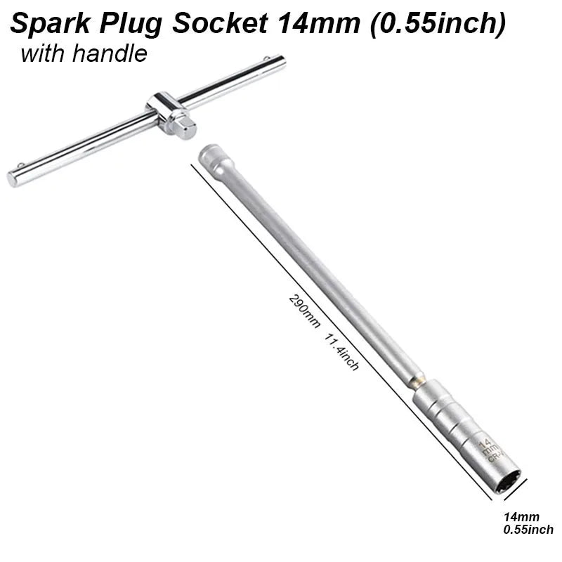 Magnetic Spark Plug Socket Wrench Swivel Long Extension Kit 14mm 16mm Auto Car