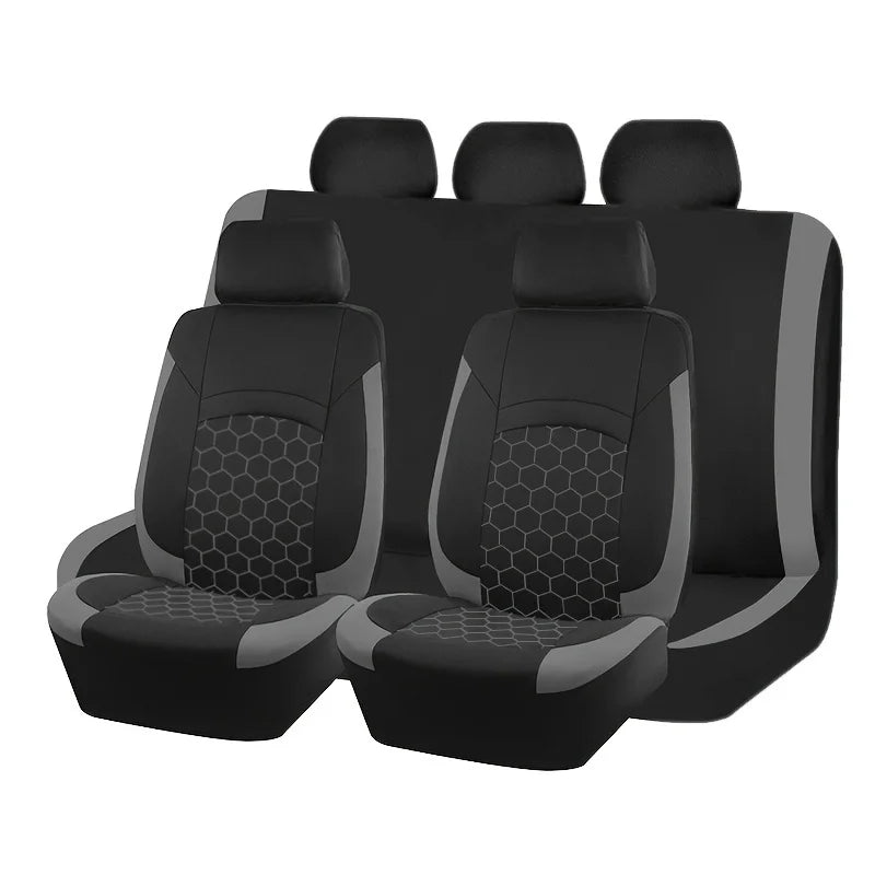 Breathable 9-Piece Car Seat Cover Set for 5 Seats