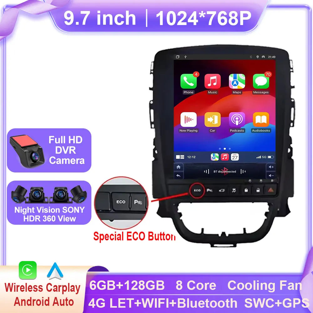 Opel Astra J 9.7-Inch Car Multimedia System with Android Auto & GPS - image 22