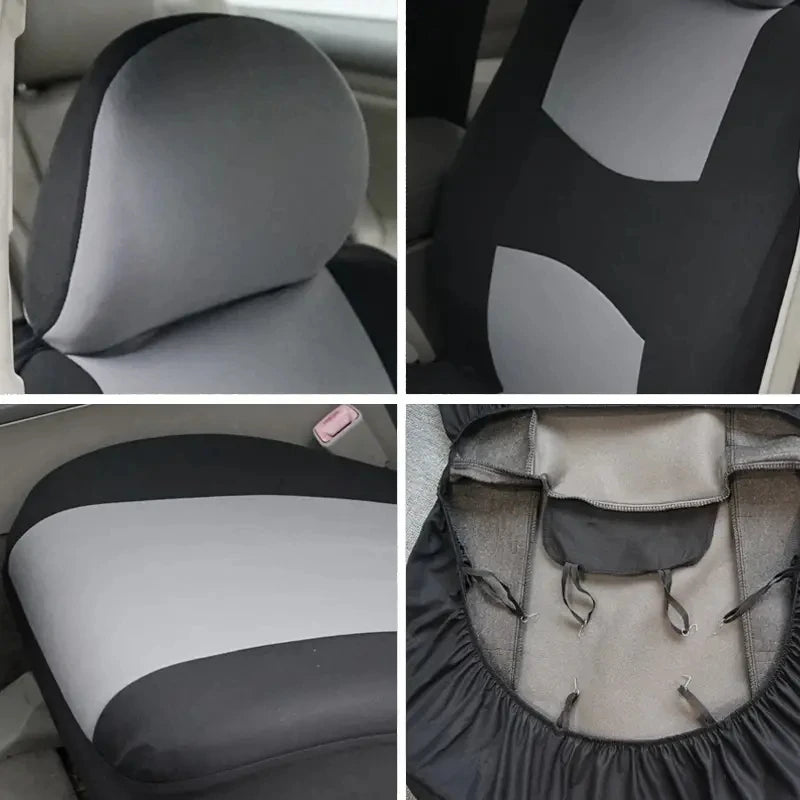 Two-Tone Polyester Car Seat Cover Set for Cars, SUVs and Vans