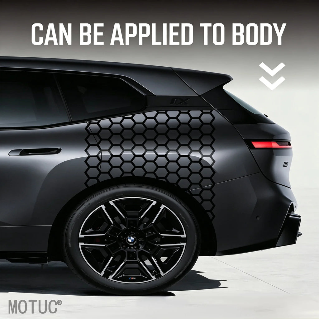 Honeycomb Pattern Window and Body Decal, Matte Black