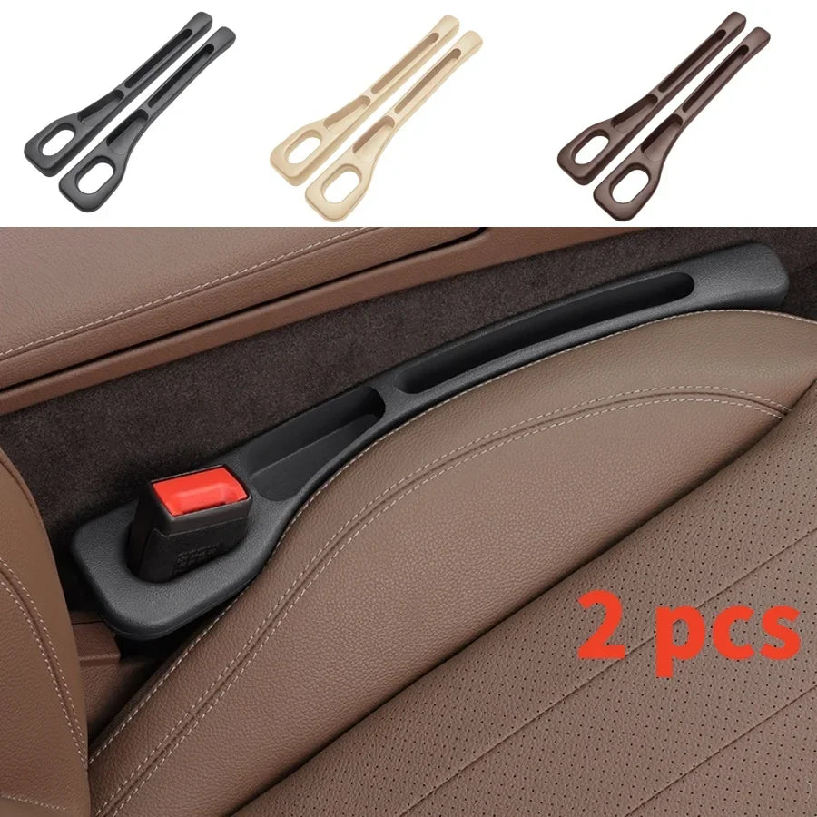 PU Leather Car Seat Gap Fillers with 2 Storage Grooves, Pair