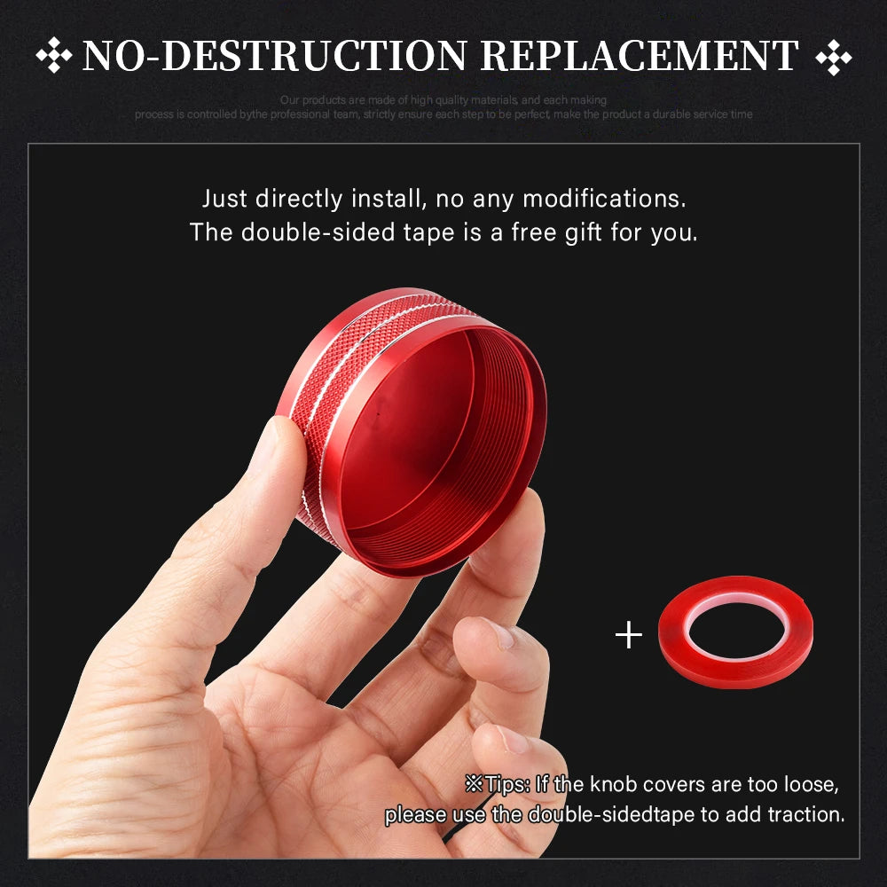 DIYSMART for Jeep Grand Cherokee Accessories 2014 - 2021 Central Multimedia 4WD Switch Knob Cover Aluminum Alloy Red 1 Pack