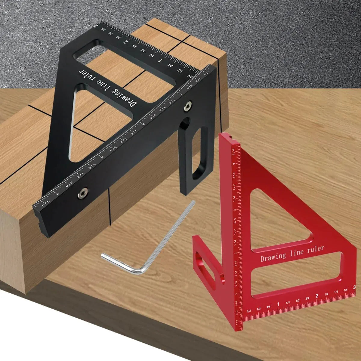 Multi-Angle Carpenter Square Protractor – 45/90 Degree Ruler