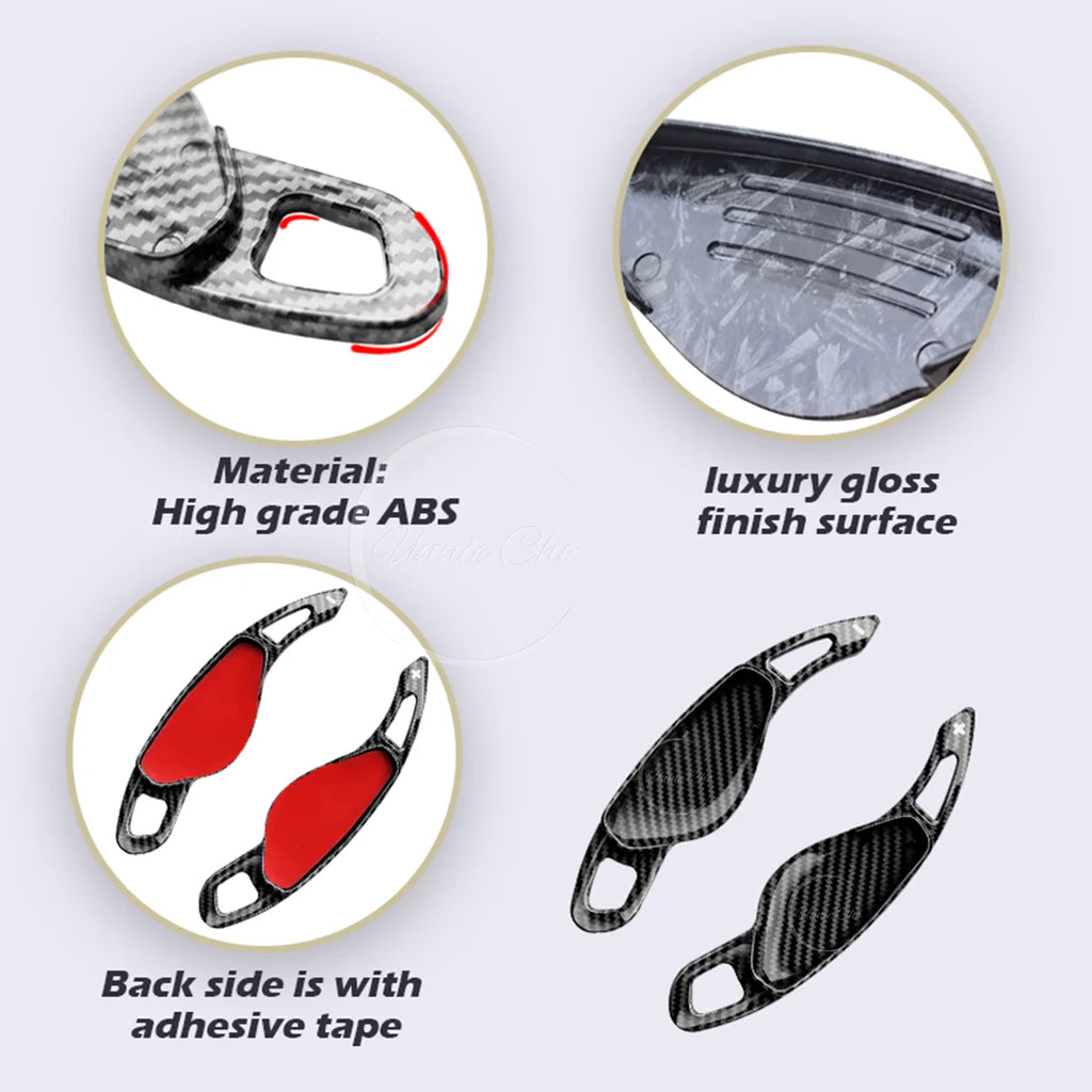 For Jaguar XF Accessories X250 X260 Car Steering Wheel Paddle Shifter Cover Trim 2007-2019 ABS Imitation Carbon Fiber Tuning