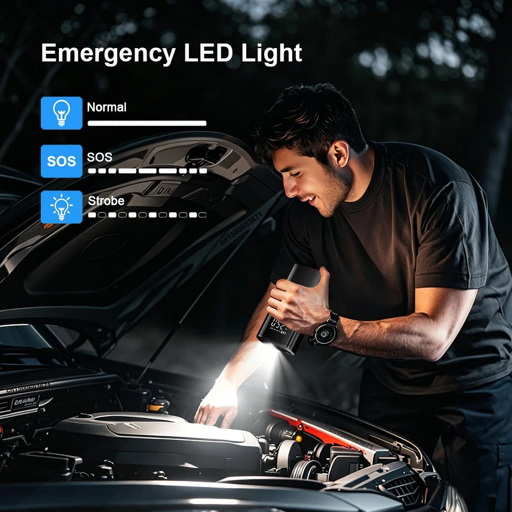 Tire Inflator Portable Air Compressor Cordless Tires Air Pump with LED Light Digital Display for Car Motorcycles and Bicycles