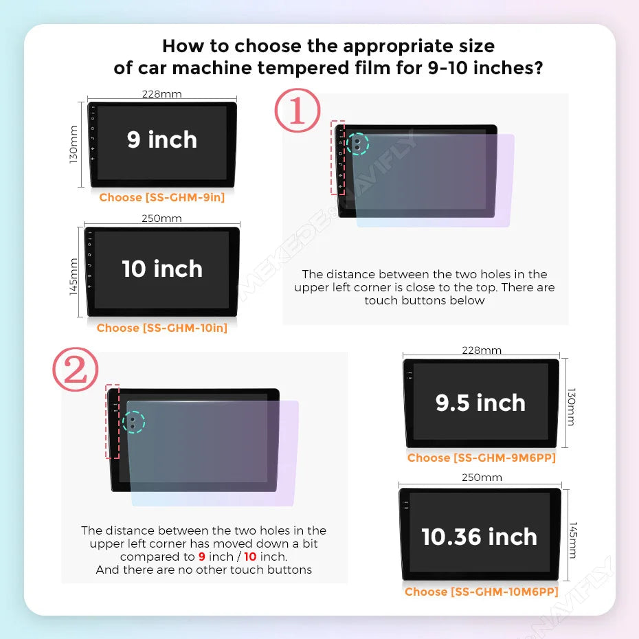 Universal 9-10 Inch HD Tempered Glass Car Screen Protector - image 2