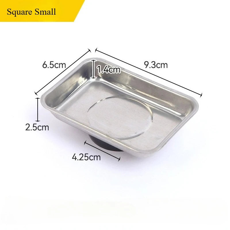 Stainless Steel Magnetic Parts Tray – Holds Screws, Nuts & Bolts