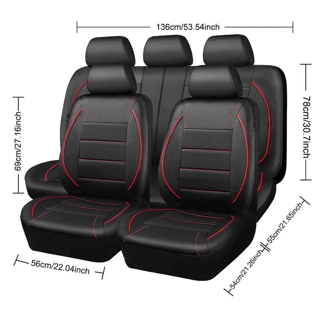 Universal Leather Car Seat Covers Simple Style Breathable  Full Set or Front Pair