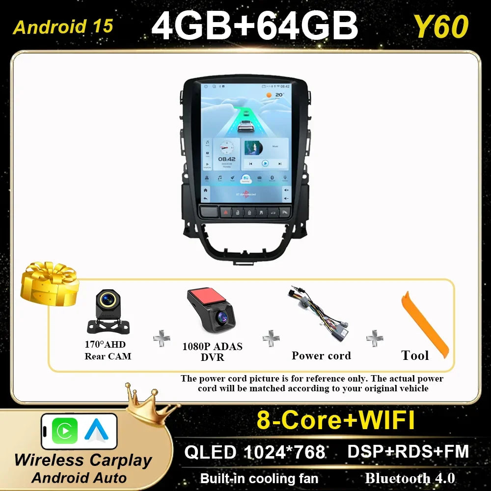 Android 15 Car Stereo GPS CarPlay for Opel Astra Vauxhall 2009-2015 - image 14