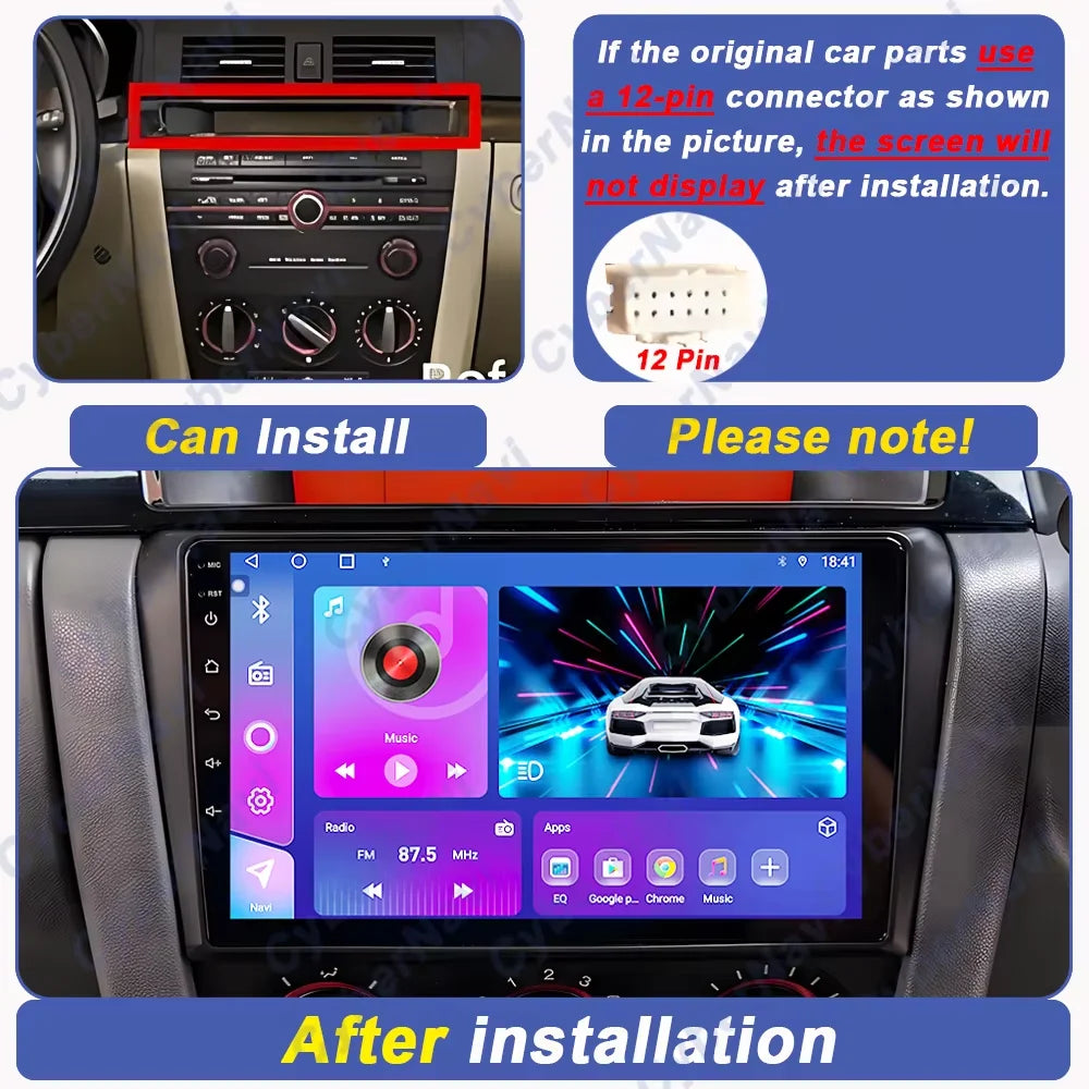 9-Inch Wireless CarPlay Android Auto Player for Mazda 3 2004-2009 - image 2