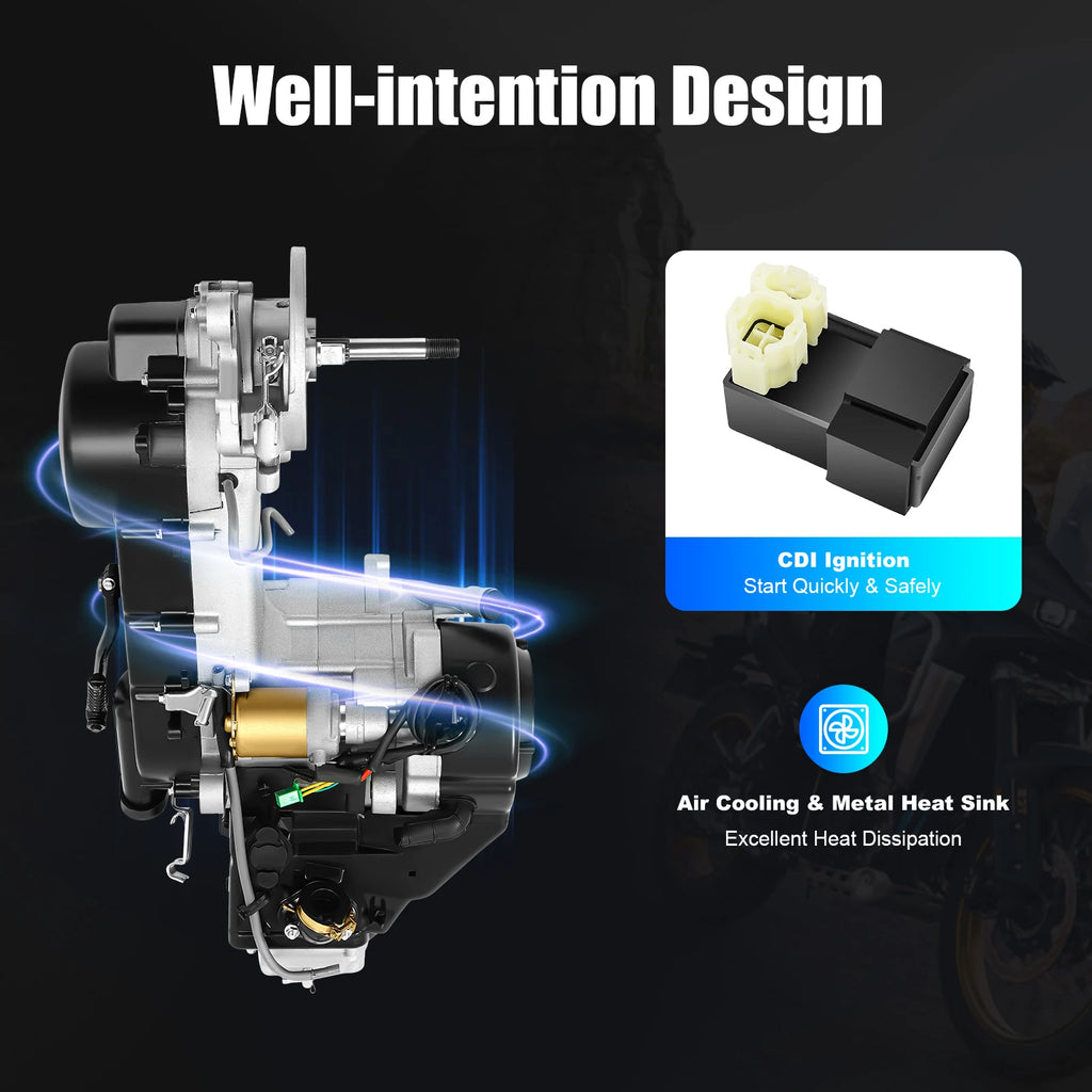 150cc GY6 CVT Scooter Engine Kit, Electric/Kick Start