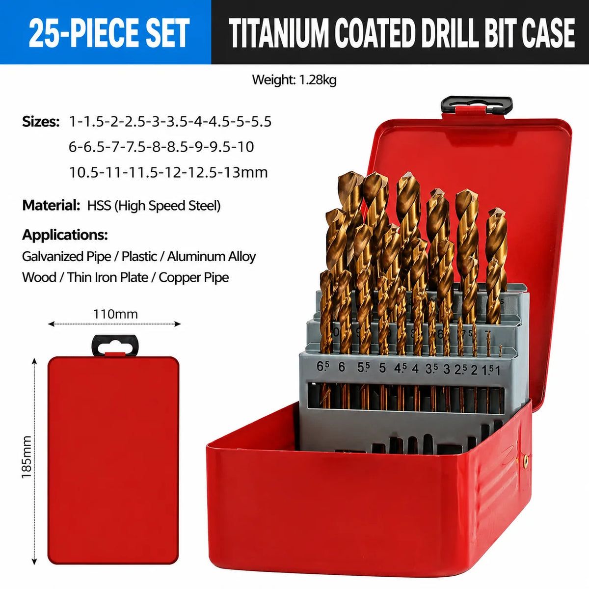 Twist Drill Bit Set Metal Wood Masonry Concrete Cement Brick Power Drill Bits Full Kit Socket Drill Accessories for Construction