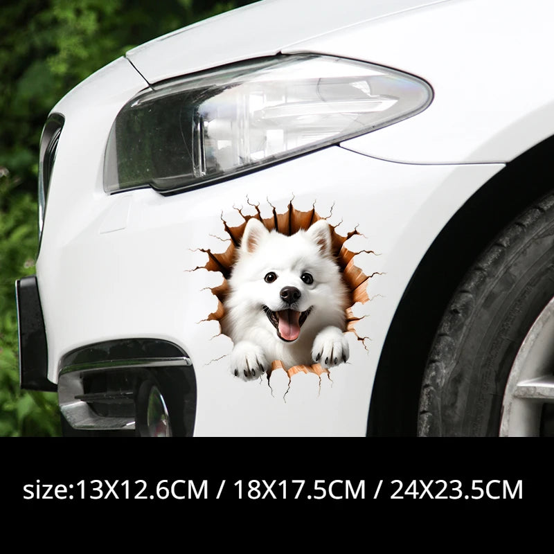 3D Dog Car Sticker, Waterproof Window and Bumper Scratch Cover Decal - view 15