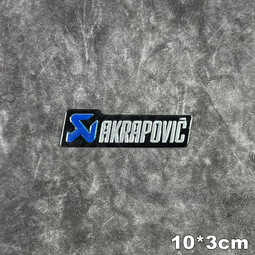 Metal Motorcycle Exhaust Pipe Label Sticker with Lettering Design