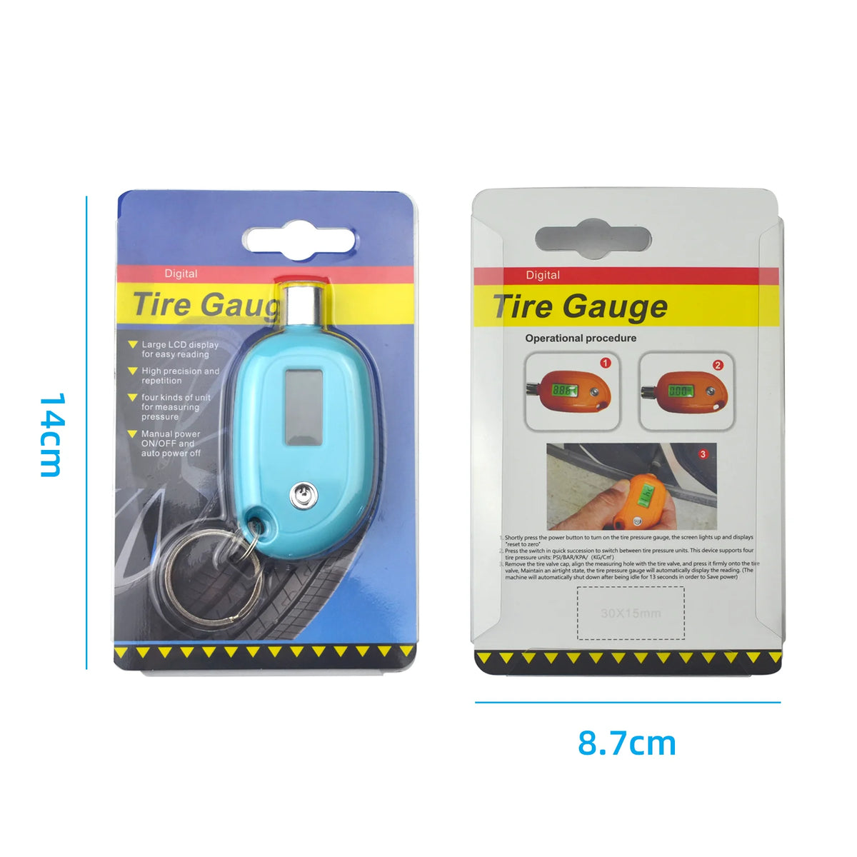 Digital Tire Gauge with LCD Display, Car Motorcycle Air Pressure Tester