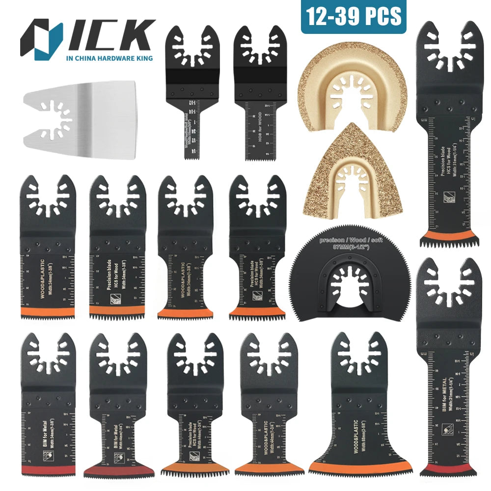 Oscillating Saw Blade Kit - 10/39 Piece Carbide Multi-Tool