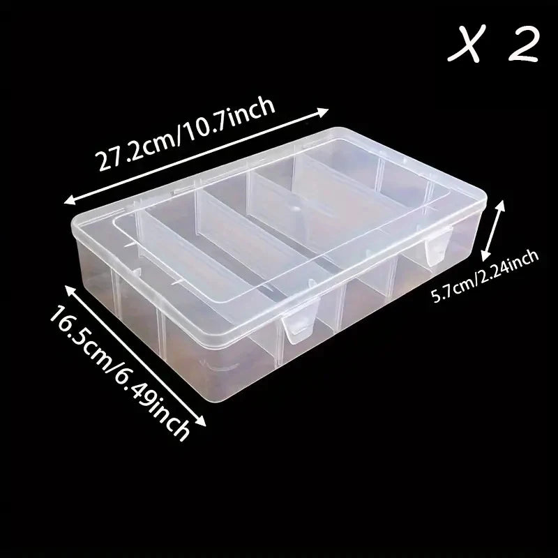 5-Compartment Transparent Hardware Storage Box