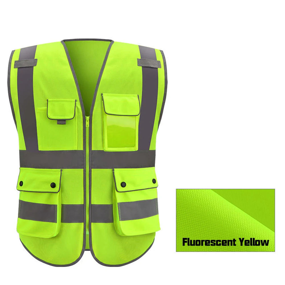 Safety Vest for Construction Site Security Protection Custom Logo Text High Visibility Working Vest Hi Vis Work Wear