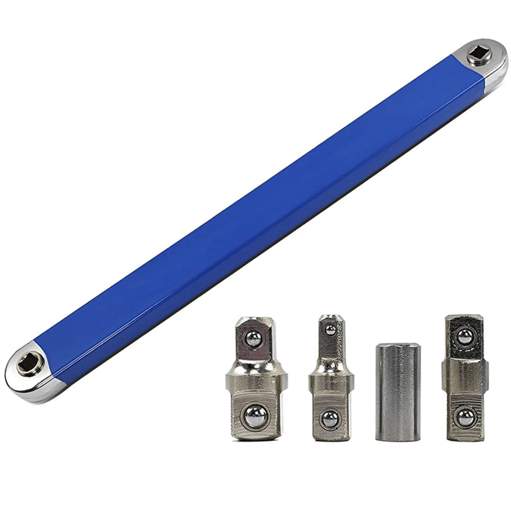 2-in-1 Offset Ratchet Extension Wrench 15.4" with 4 Adapters - image 9