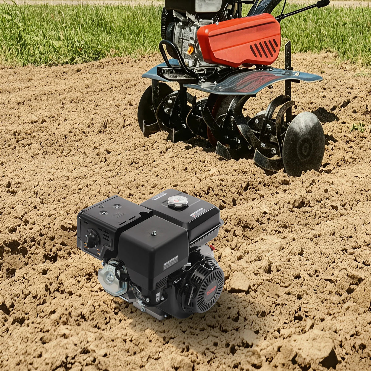 420cc 15HP Gas Engine, 4-Stroke OHV, Pull Start