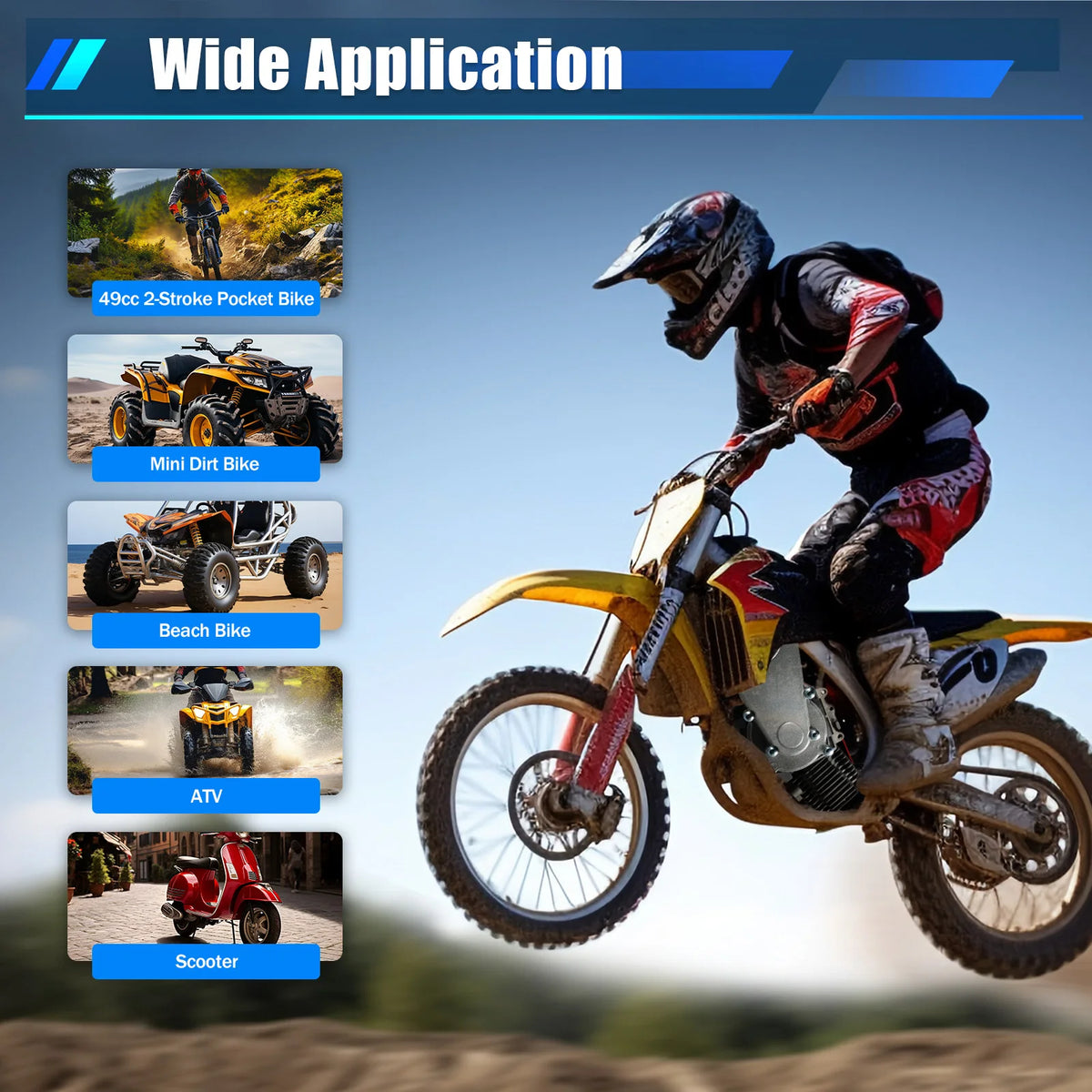 49cc 2-Stroke Engine with CVT Gearbox for Pocket Bikes and Mini ATVs