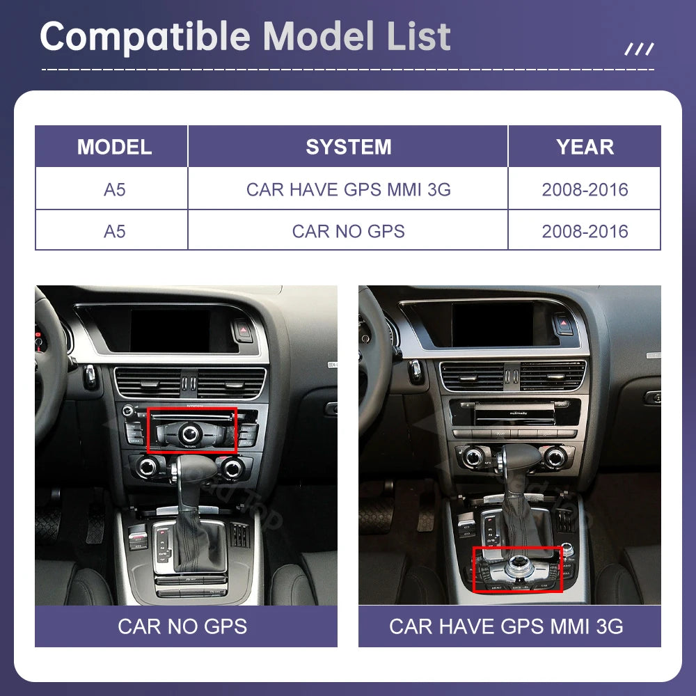 Audi A5 10.2" Wireless CarPlay Multimedia Touch Screen - image 2