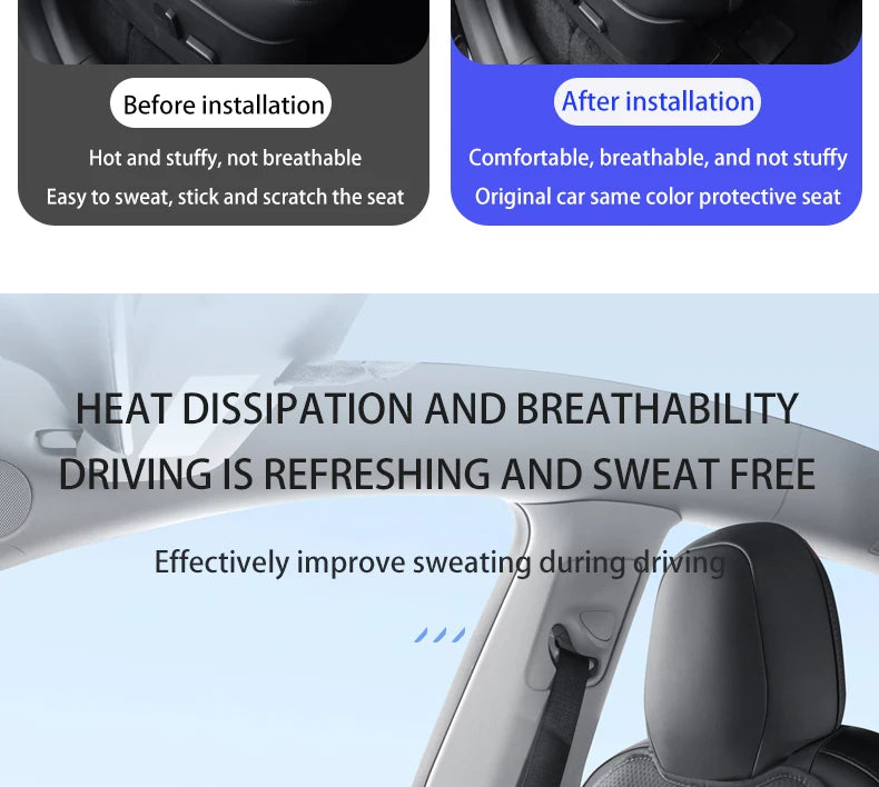Ice Silk Seat Cushion for Tesla Model 3 and Model Y