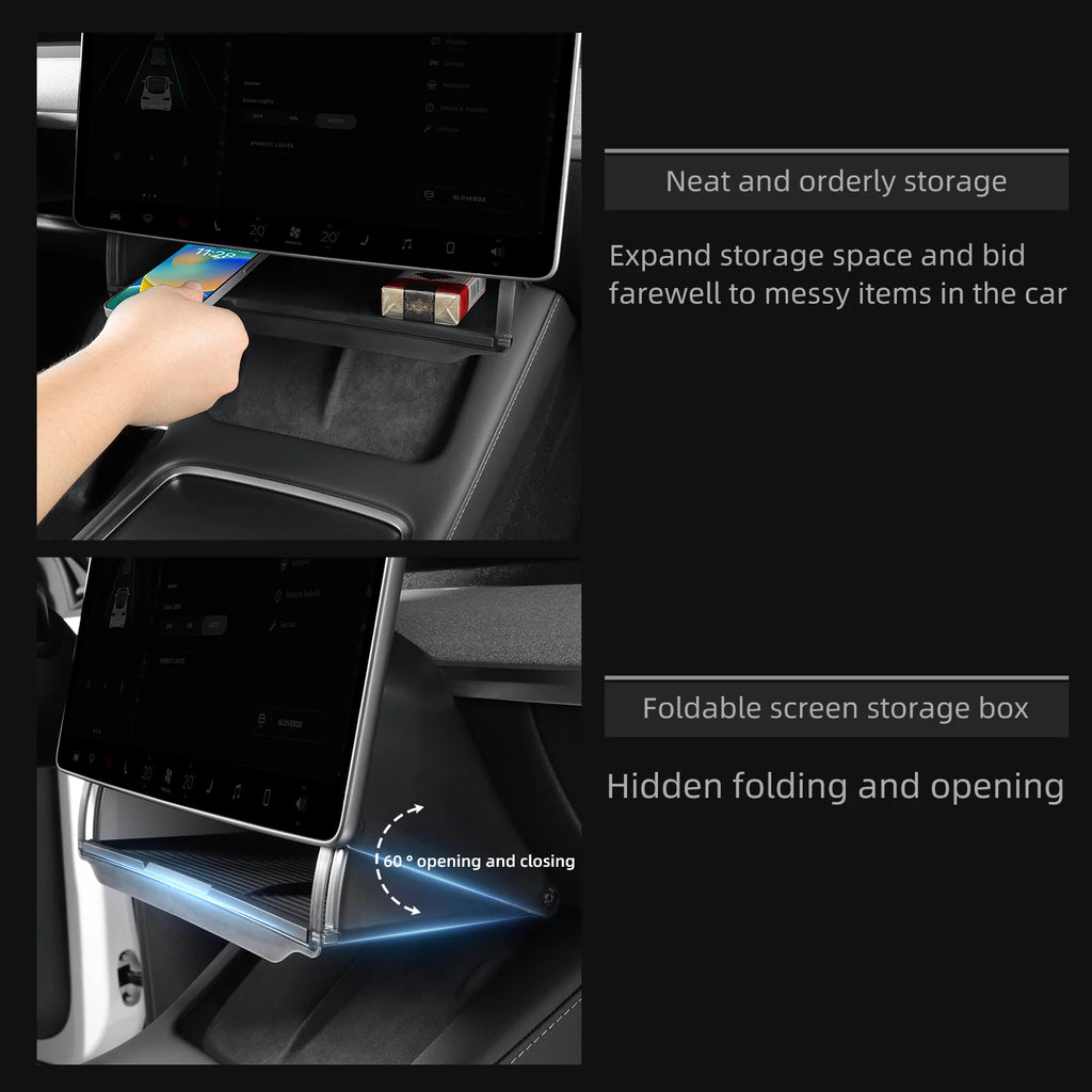 Under Screen Hidden Storage Box for Tesla Model Y 2024