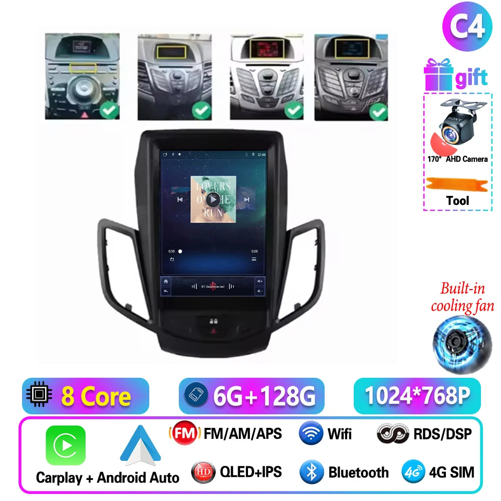 9.7 Inch Wireless CarPlay Android Radio for Ford Fiesta 2009-2017 - image 16