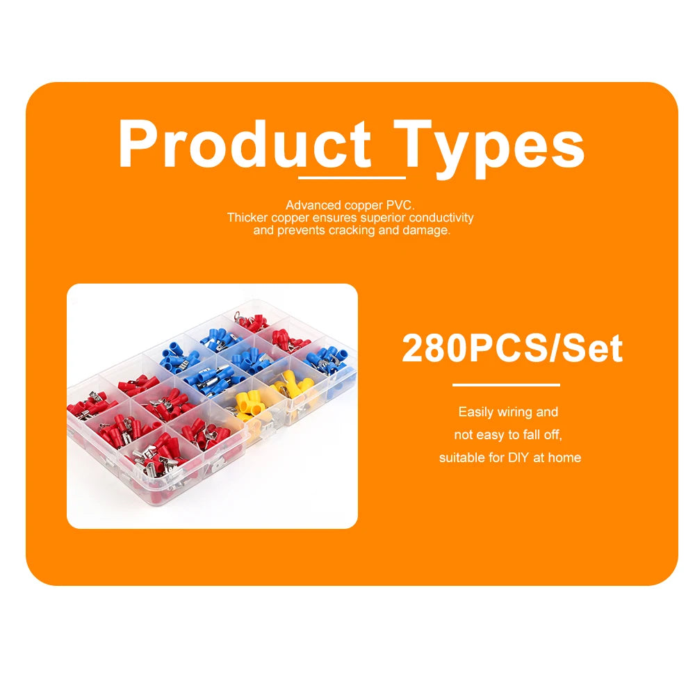 280-Piece Male & Female Insulated Wire Connector Kit