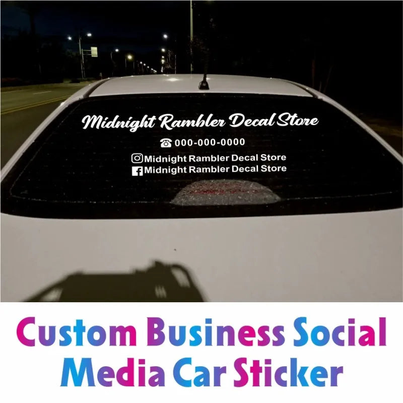 Custom Business Social Media Vinyl Car Decal