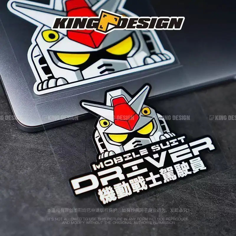 Cartoon Robot Car Sticker for Trunk or Laptop
