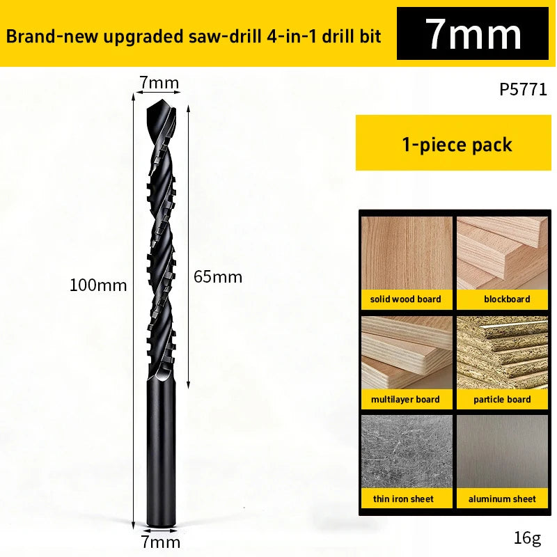 HSS Universal 4 in 1 Drill Bit for Drilling Shaping Reaming Cutting Wood PVC Metal